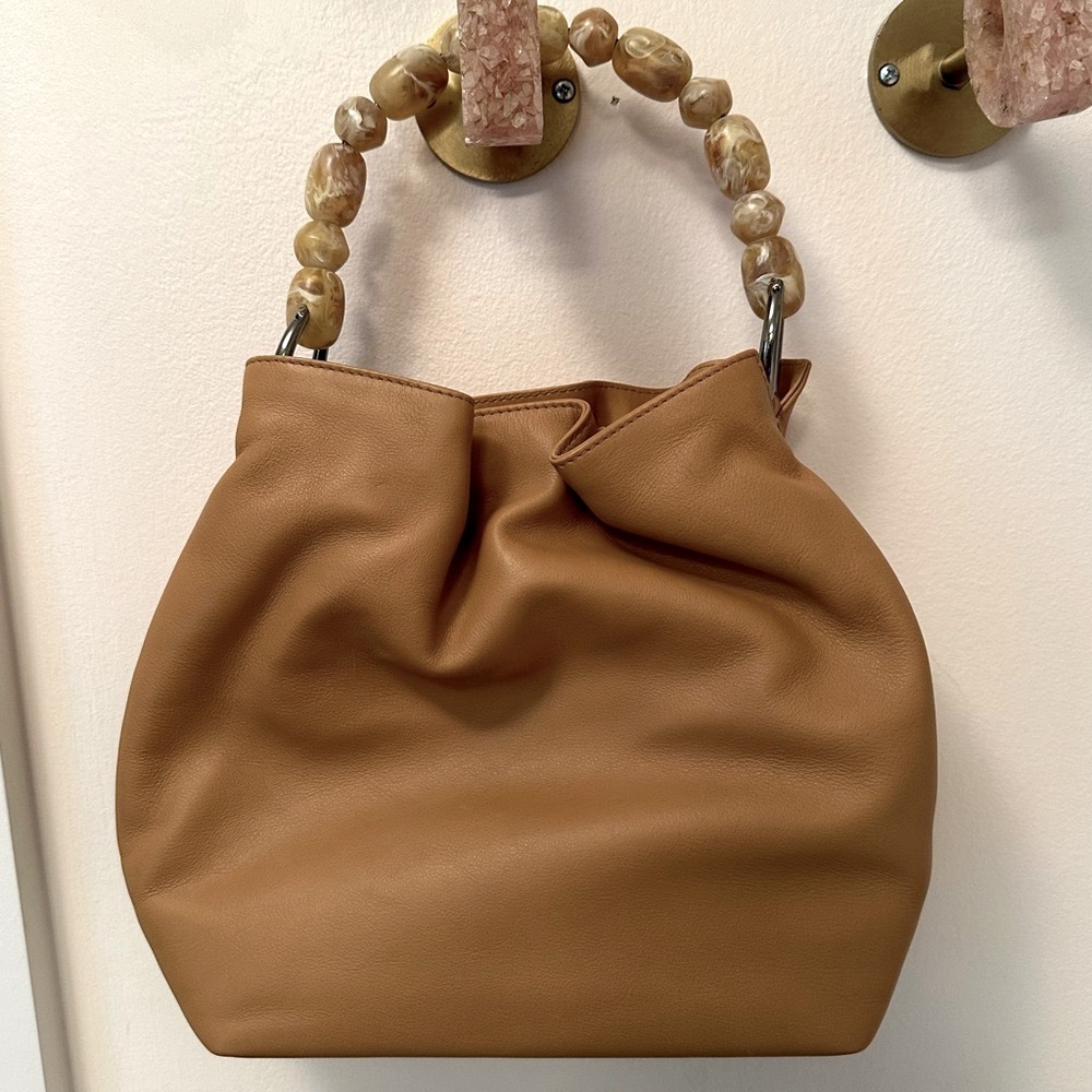 SALE! Dior Leather Bag with Beaded Handle. GREAT condition. RARE, AUTHENTIC. - Picture 6 of 16